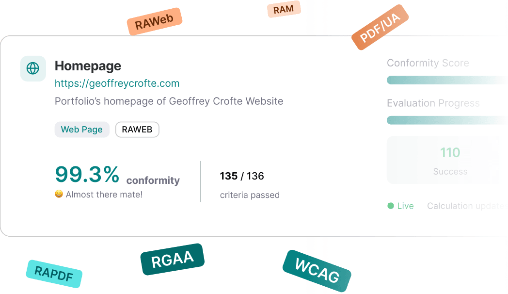 Checkfox accessibility audit interface